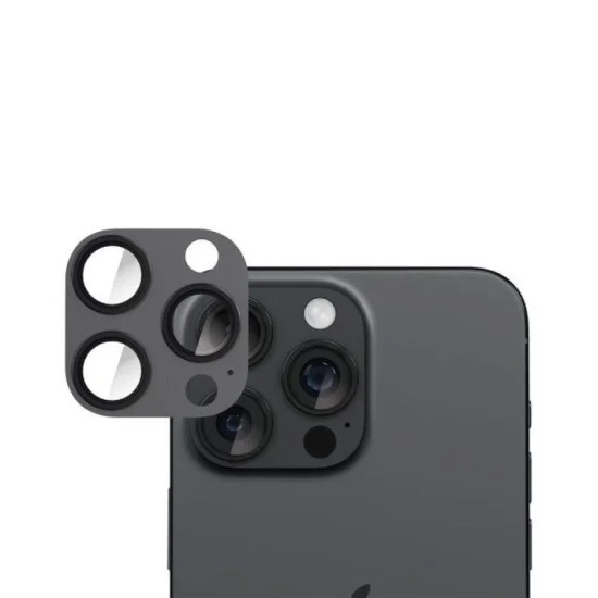 Smartix Premium Aluminium Camera Glass for iPhone 16 Pro/Pro Max - Black Titanium